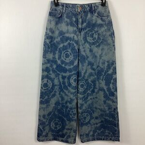 Triarchy Ms. Bardot Cropped Wide Leg Tie Dye Jeans Size 28
